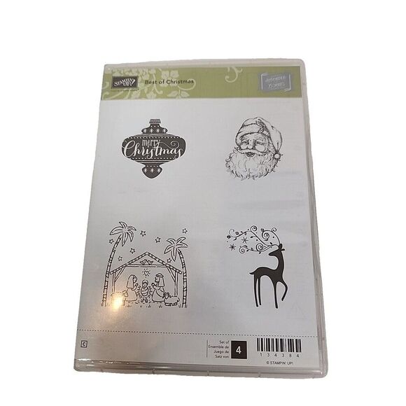 Stampin' Up! Stamp Set BEST OF CHRISTMAS Set of 4 134384 Holiday Religious Santa - Picture 1 of 4